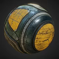 Cosmic Spherical Space Probe Featuring Yellow Panels Metallic Frame Mechanical Components And Textured Exterior