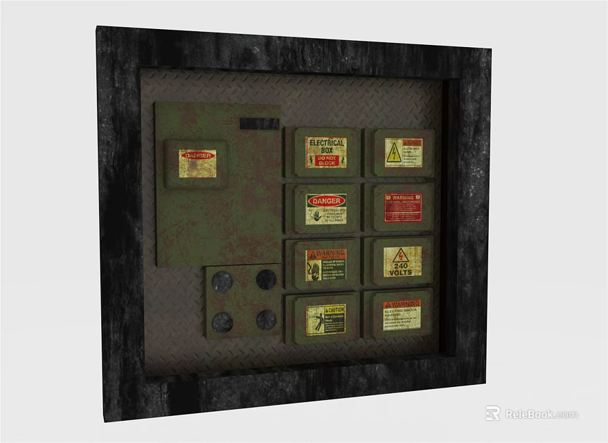 Household Organizer Frame With Multiple Labeled Compartments For Home Storage 3d model 