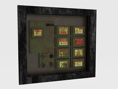 Household Organizer Frame With Multiple Labeled Compartments For Home Storage 3d model