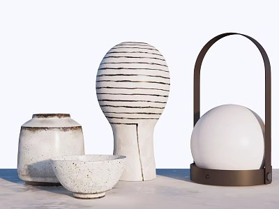 Modern ceramic ware pottery pot ornaments 3d model