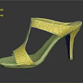Chic Yellow High Heel Sandals Featuring Open Toe And Slip On Design For Casual Wear