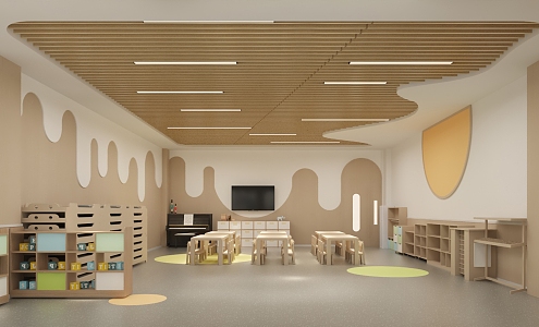 Modern Kindergarten Classroom 3d model