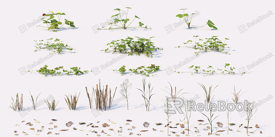 modern plant shrub grass model