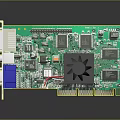 Electronic Circuit Board With Cooling Fan Multiple Chips And Green PCB Components