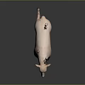 Light pink sheep standing on dark background with smooth fur and realistic posture