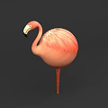 Inflatable Pink Flamingo Decorative Model With Standing Posture And Feather Details