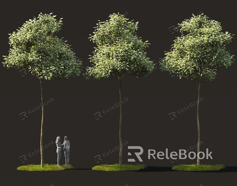 High-pole landscape tree, tree pool, flower bed, garden tree, cartoon shaped green plant model