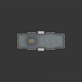 Cartoon Scene Of Multi story Apartment Building With Gray Walls Brown Roof Windows And Entrance