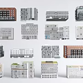 Various Modern Office Buildings With Different Architectural Designs And Structures 3d model