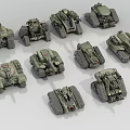 Green Military Tank Models With Diverse Designs 3d model