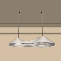 Modern White Wave Shaped Pendant Light with Soft Illumination in Ceiling Design