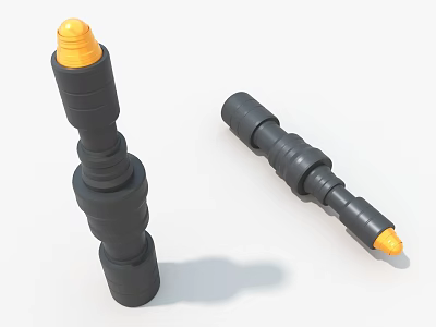 Industrial Equipment Mechanical Components With Black Cylindrical Structure And Yellow Tips 3d model