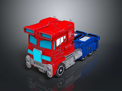 Optimus Prime Game Movie Character In Red And Blue Truck Form With Mechanical Details 3d model