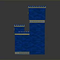 Dual Blue Decorative Towers With Gold Accents Arched Entrance And Traditional Patterns