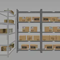 Shelf Lifting Shelf Express Shelf Carton Storage Rack 3d model