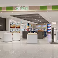 Modern Electronics Retail Store With Spacious Interior White Black Display Counters And Green Wooden Trim