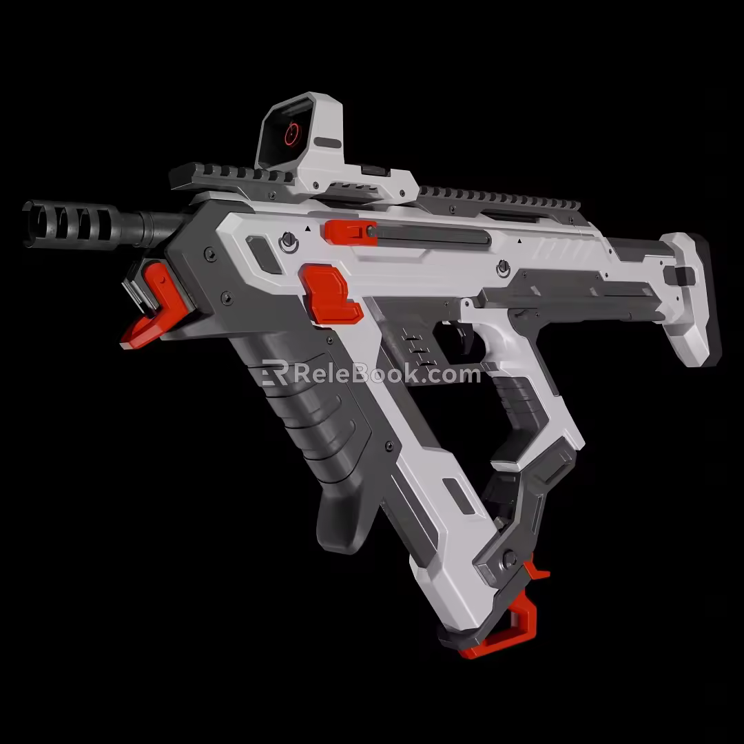 submachine gun weapon 3d model