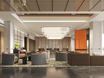 Hotel Reception Lobby 3d model