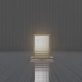 Modern Square Outdoor Light With Woven Texture Illuminated On Smooth Surface 3d model