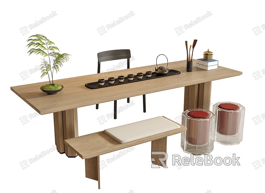 Tea Table and Chair Combination Stool Tea Table Tea Set model