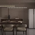 Cozy Neutral Tone Living And Dining Room Interior With Elegant Wooden Furniture And Soft Lights