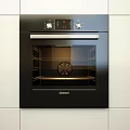 BOSCH Black Built in Oven With Control Panel And Interior Racks 3d model