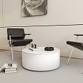 Single chair side several ornaments 3d model