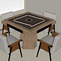 Modern Mahjong Table and Chair Mahjong Table 3d model