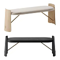 Modern Upholstered Benches With Wooden Legs And Metal Frames In Light Dark Tones