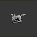White Mechanical Arm With Multiple Joints And Claw Like End Structure On Gray Reflective Background 3d model