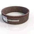 Brown Leather Bracelet With Silver Metal Decoration And Transparent Gemstone