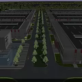 Modern Industrial Factory Complex With Neatly Arranged Buildings Greenery And Roads