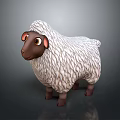 Cute Cartoon Sheep With White Wool And Brown Face 3d model