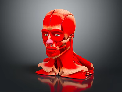 Medical Device Human Head Muscle Anatomical Teaching Model With Detailed Structure 3d model