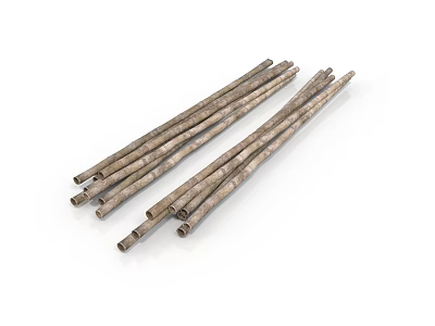 Set Of Natural Wooden Sticks Practical And Durable For Daily Household Use 3d model