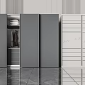 Sleek Modern Two Tone Wardrobe Design With Sliding Doors Hanging Rods And Drawers