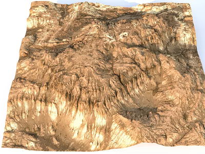 Rugged Brown Rock Texture Natural Mountain Surface With Rough Earthy Patterns 3d model