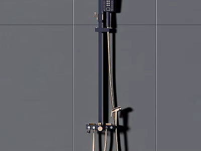 Modern Brass Wall Mounted Shower System With Rain Head And Handheld Sprayer 3d model
