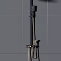 Modern Brass Wall Mounted Shower System With Rain Head And Handheld Sprayer 3d model