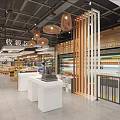 Bright Modern Supermarket Department Store Interior Design With Checkout Counters And Neat Commodity Display Shelves