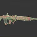 Pink Artistic Rifle With Intricate Carved Pattern And Modern Design Features 3d model