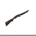Classic Bolt Action Rifle With Wooden Stock And Black Metal Barrel