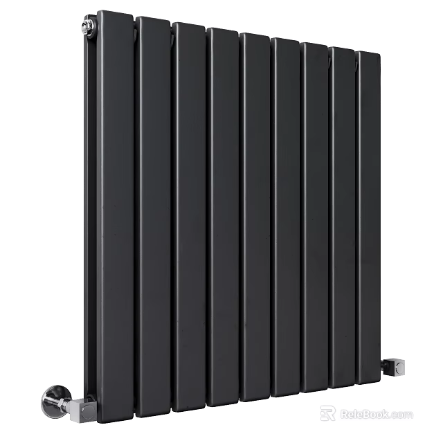 Black Vertical Radiator With Sleek Modern Design For Home Heating Interior Decor 3d model 