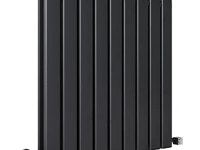 Black Vertical Radiator With Sleek Modern Design For Home Heating Interior Decor 3d model