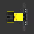 Yellow Road Roller With Cab And Paving Tracks For Construction Projects 3d model