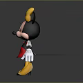Minnie Mouse Disney Cartoon Character With Yellow Bow Black Ears Red Dress And White Gloves