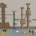 Various Cat Trees With Multiple Levels Scratching Posts And Cozy Houses For Cats