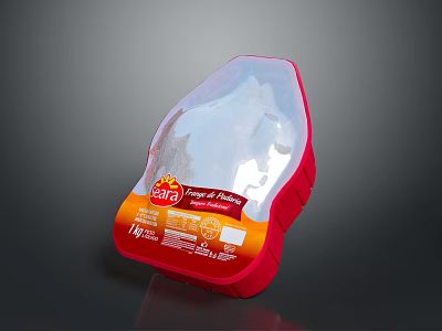 SEARA 1kg Cured Ham Leg in Red Packaging with Transparent Window 3d model