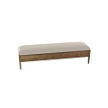 Two Piece Wooden Bench With Herringbone Pattern And Light Upholstered Seat 3d model
