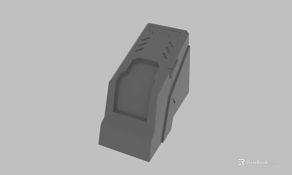 Gray 3D Model Of Mechanical Component With Geometric Design Features 3d model 